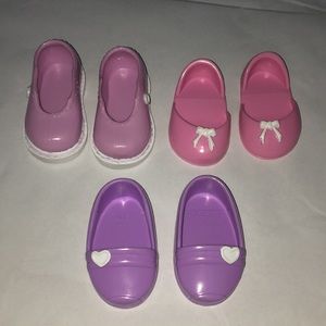 3 pairs of cute doll shoes! (Fits 18 inch dolls)